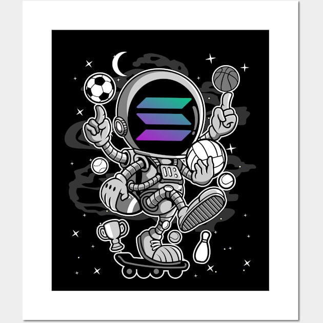 Astronaut Skate Solana SOL Coin To The Moon Crypto Token Cryptocurrency Blockchain Wallet Birthday Gift For Men Women Kids Wall Art by Thingking About